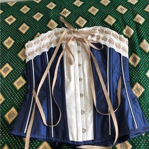 Blue and Cream Corset, Only Worn Once